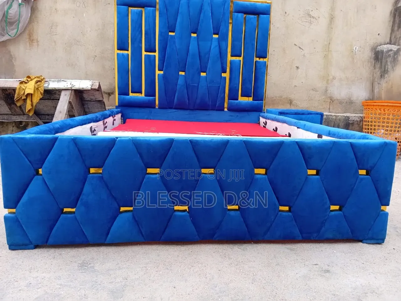 High Quality Standard Blue Bed Frame