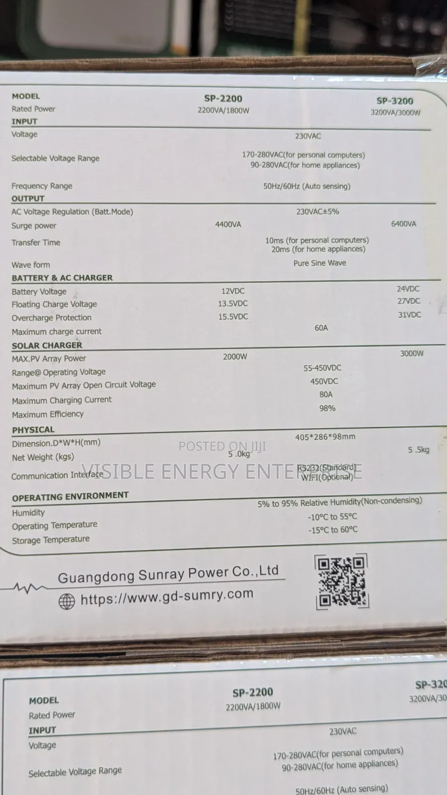 Sumry 2.2kw|12v SP Serie Inverters