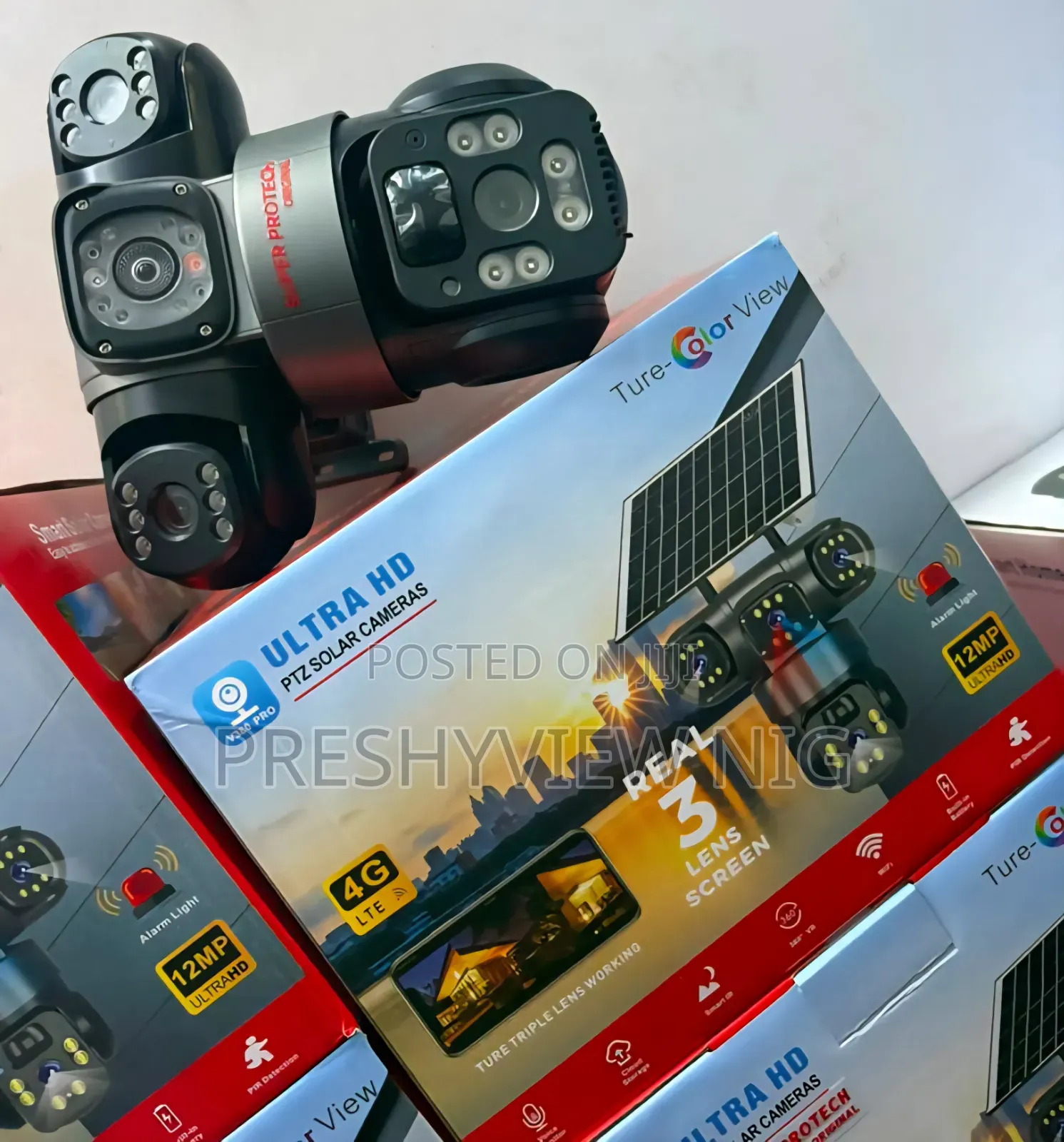 PTZ 3 Lens Solar Camera