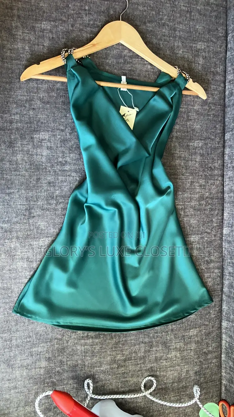 Satin Cowl-Neck Mini Dress