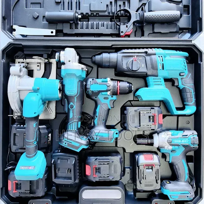 Cordless 5 in 1 Rotary Hammer. Angle Grinder. Impact Wrench. Brushless