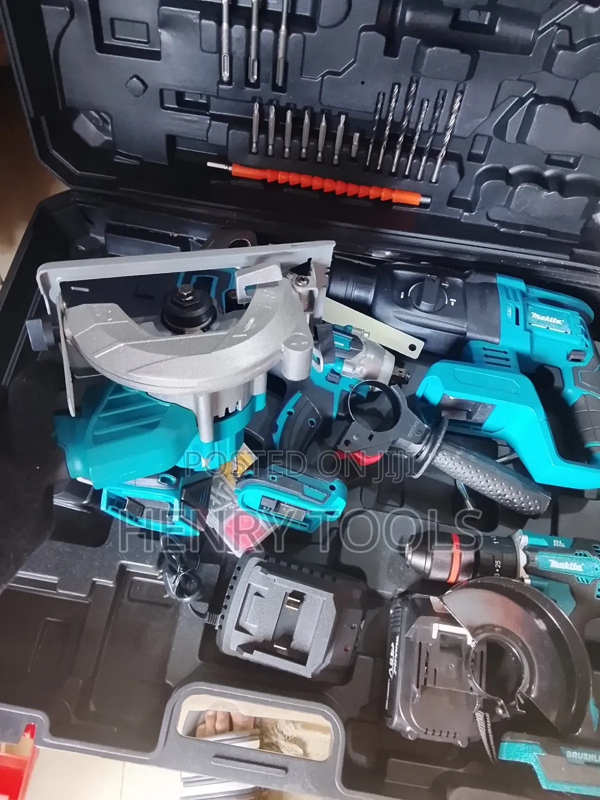 Cordless 5 in 1 Rotary Hammer. Angle Grinder. Impact Wrench. Brushless