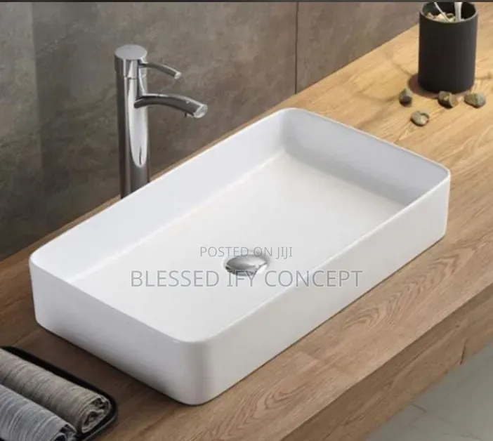 Quality Long White Countertop Wash Hand Basin
