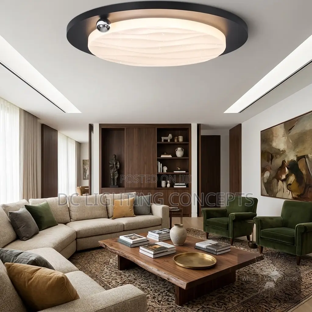 Modern Wavy Textured Flush Mount Ceiling Light