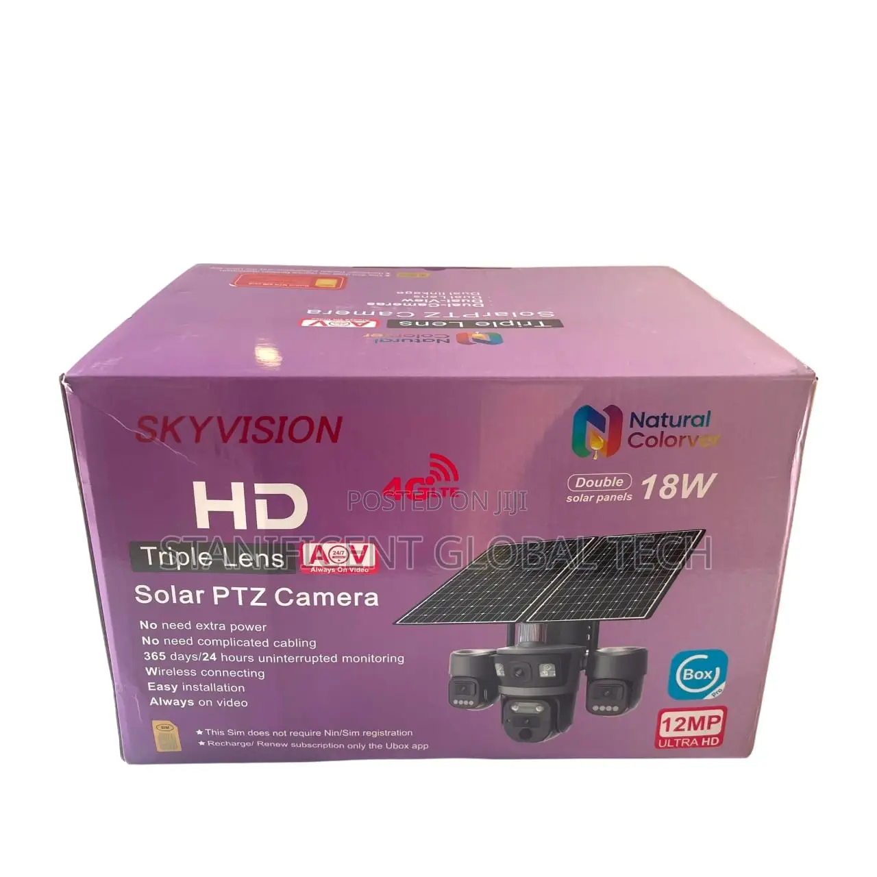 Skyvision 12MP 4G AOV Triple Lens Double Panel Solar PTZ Camera