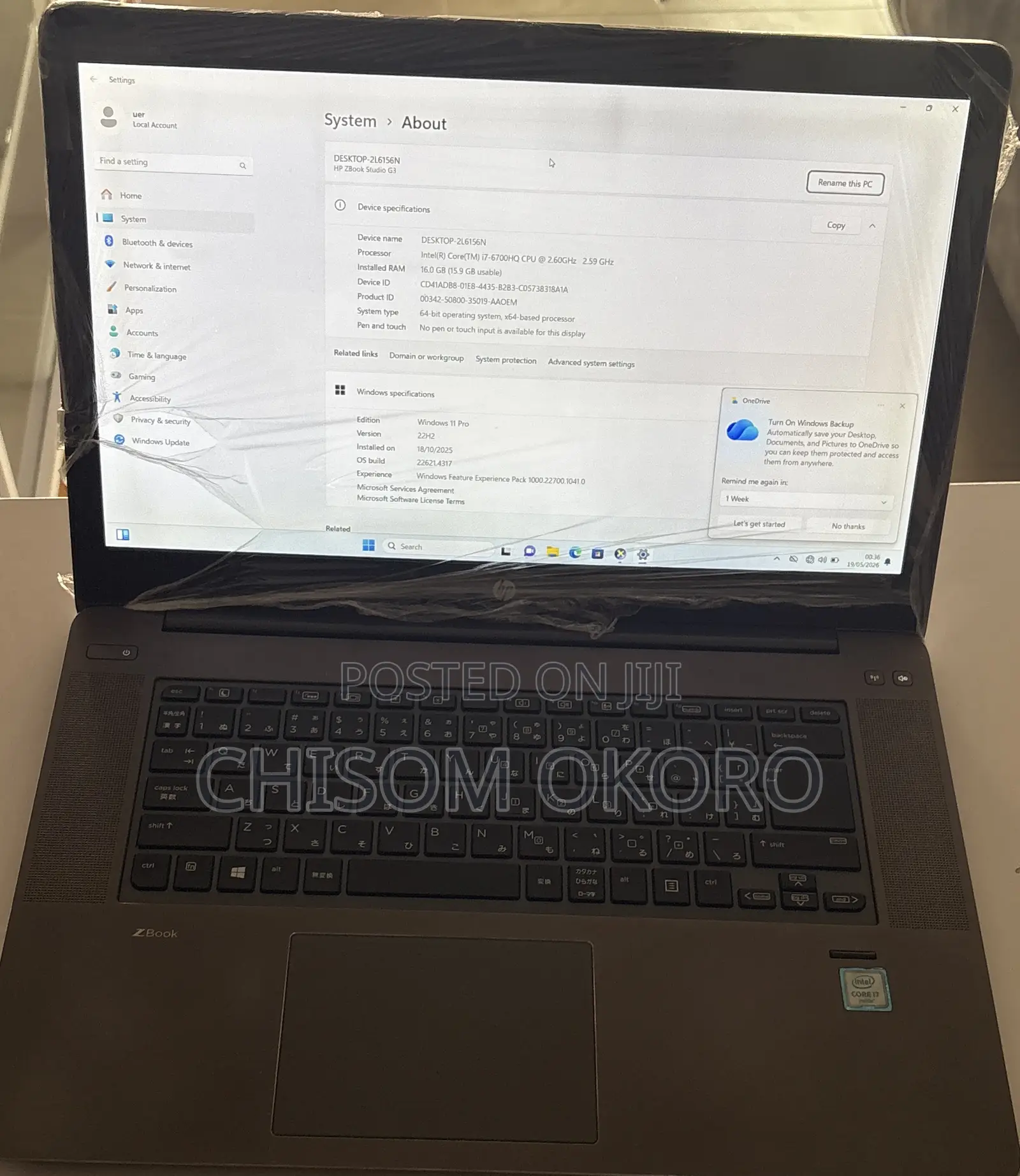Laptop HP ZBook Studio G3 16GB Intel Core i7 SSD 512GB