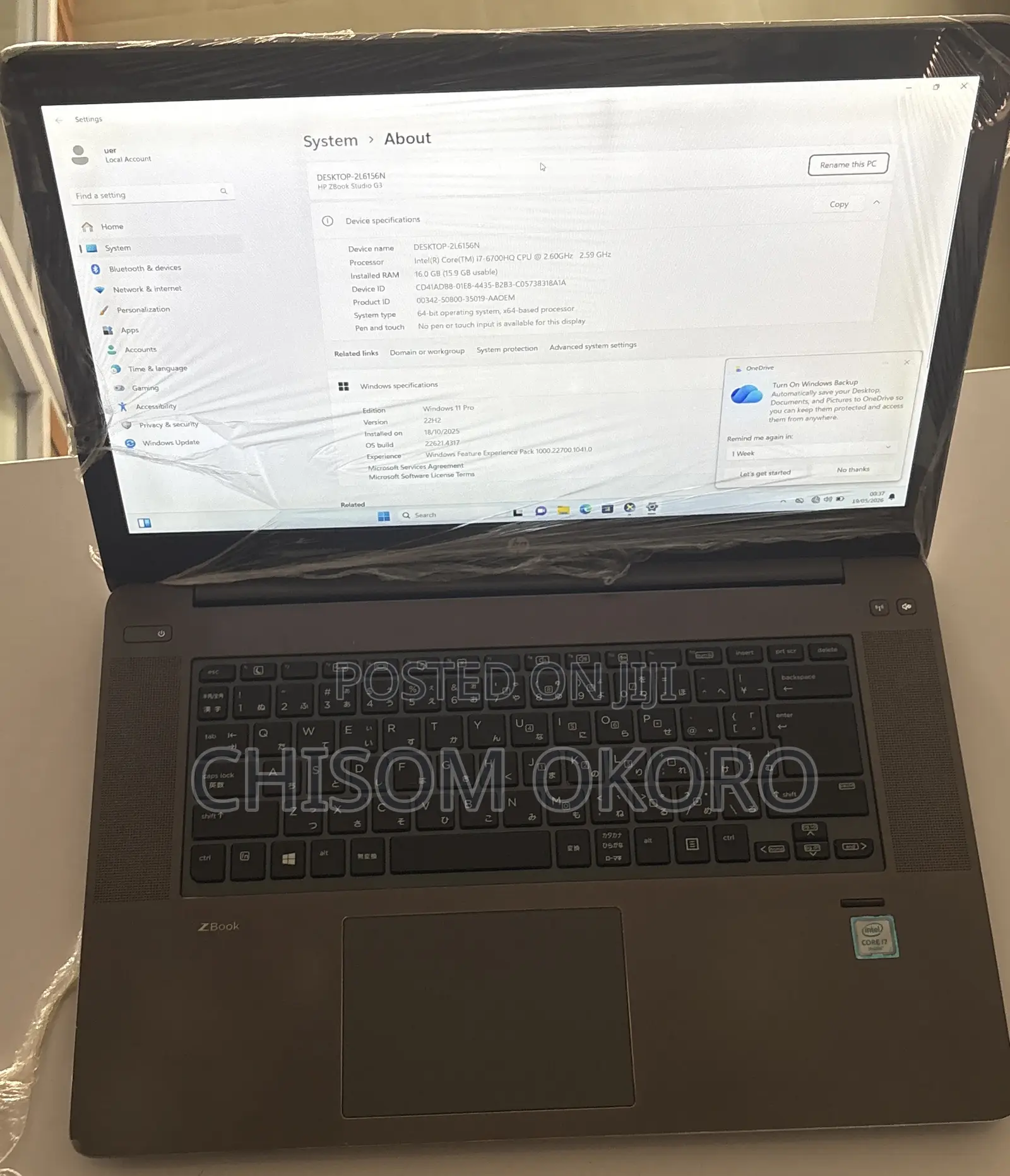 Laptop HP ZBook Studio G3 16GB Intel Core i7 SSD 512GB
