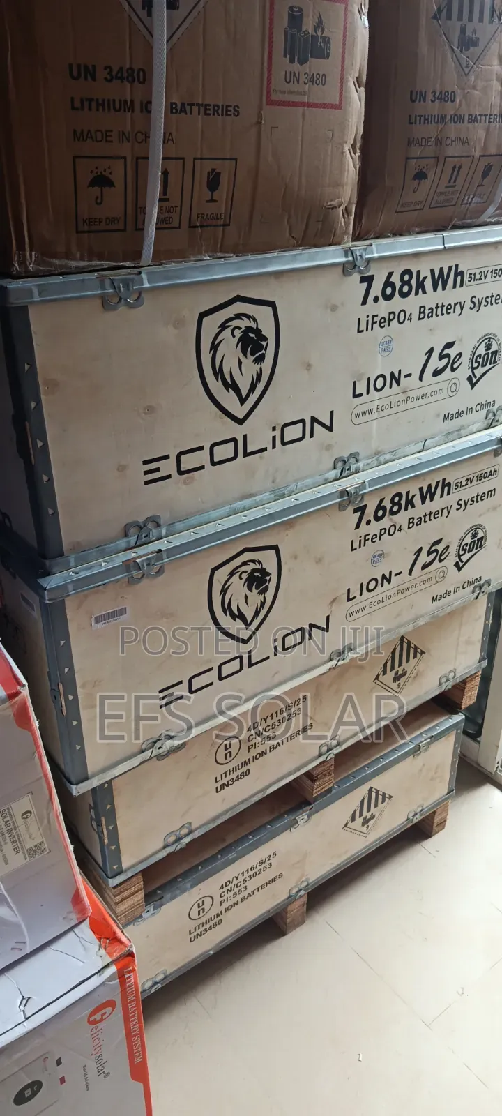 Ecolion 7.68kWh 51.2V 150Ah Lithium Battery