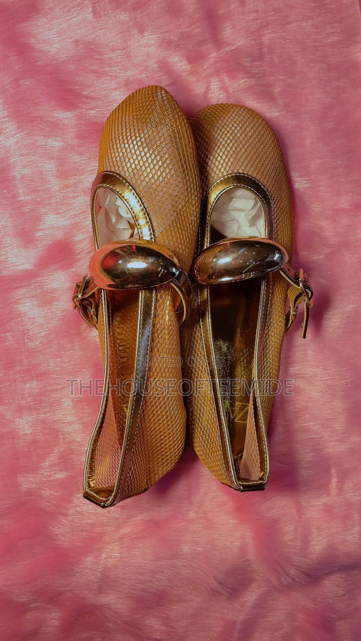 Golden Flat Shoe