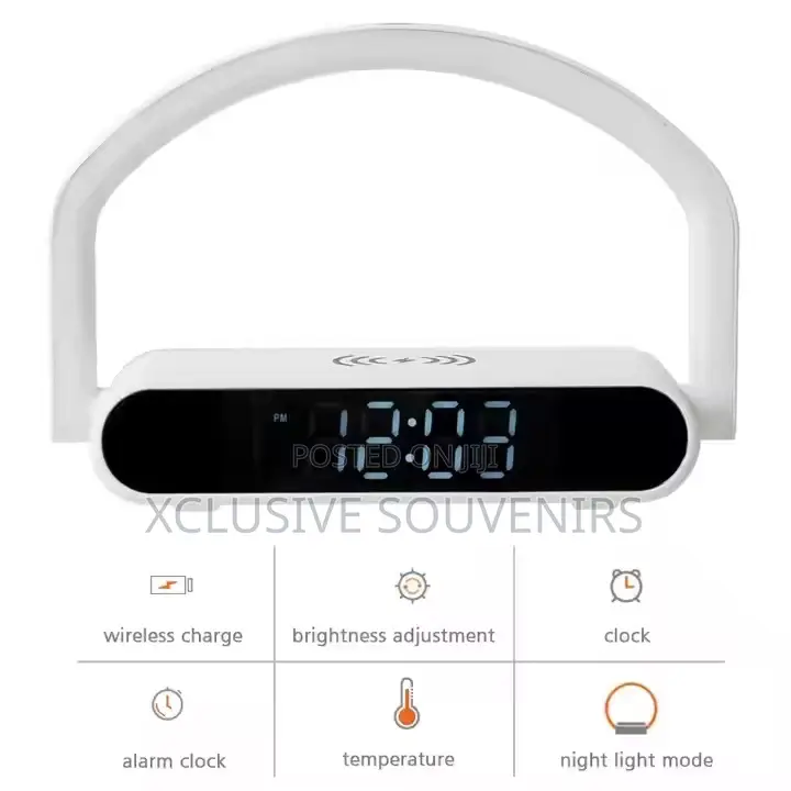 LED Portable Wireless Charging Electronic Clock Time Date Temperature
