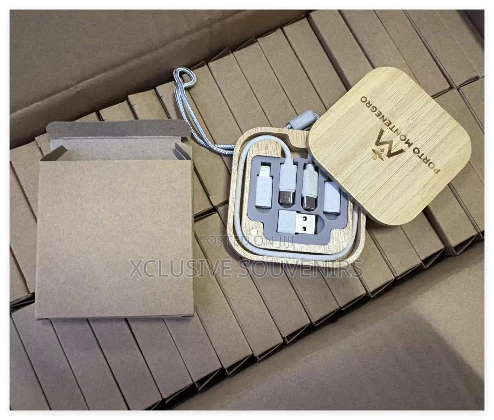 6in1 USB TypeC Eco-Friendly Bamboo Multifunctional Charging Cable Kit
