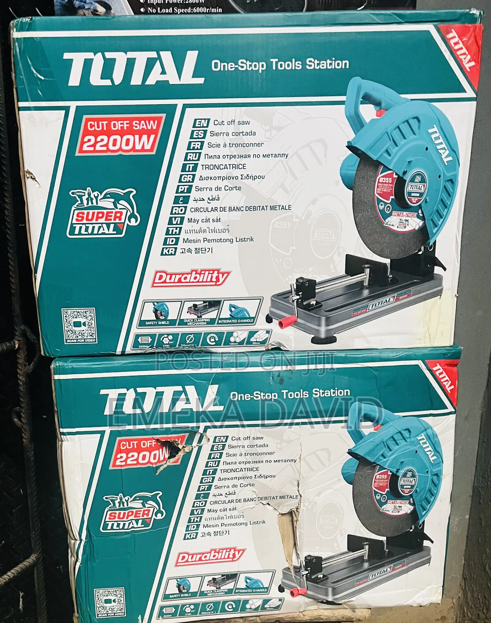 Total Electric Metal Cut Off Saw (14” / 355mm, 2200W, Model TS223558).