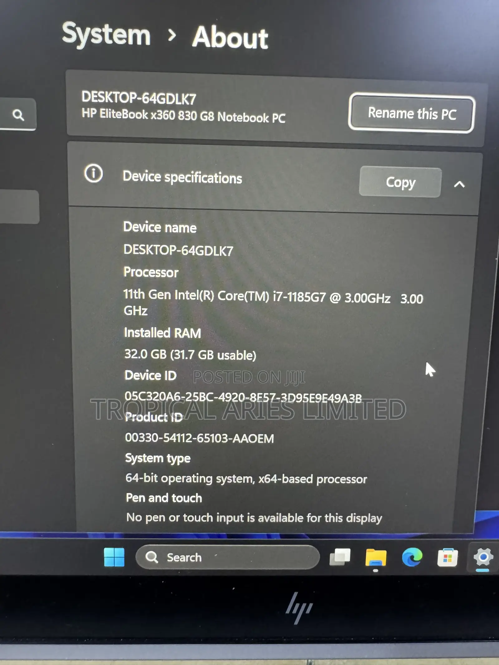 Laptop HP EliteBook 830 G8 32GB Intel Core i7 SSD 512GB