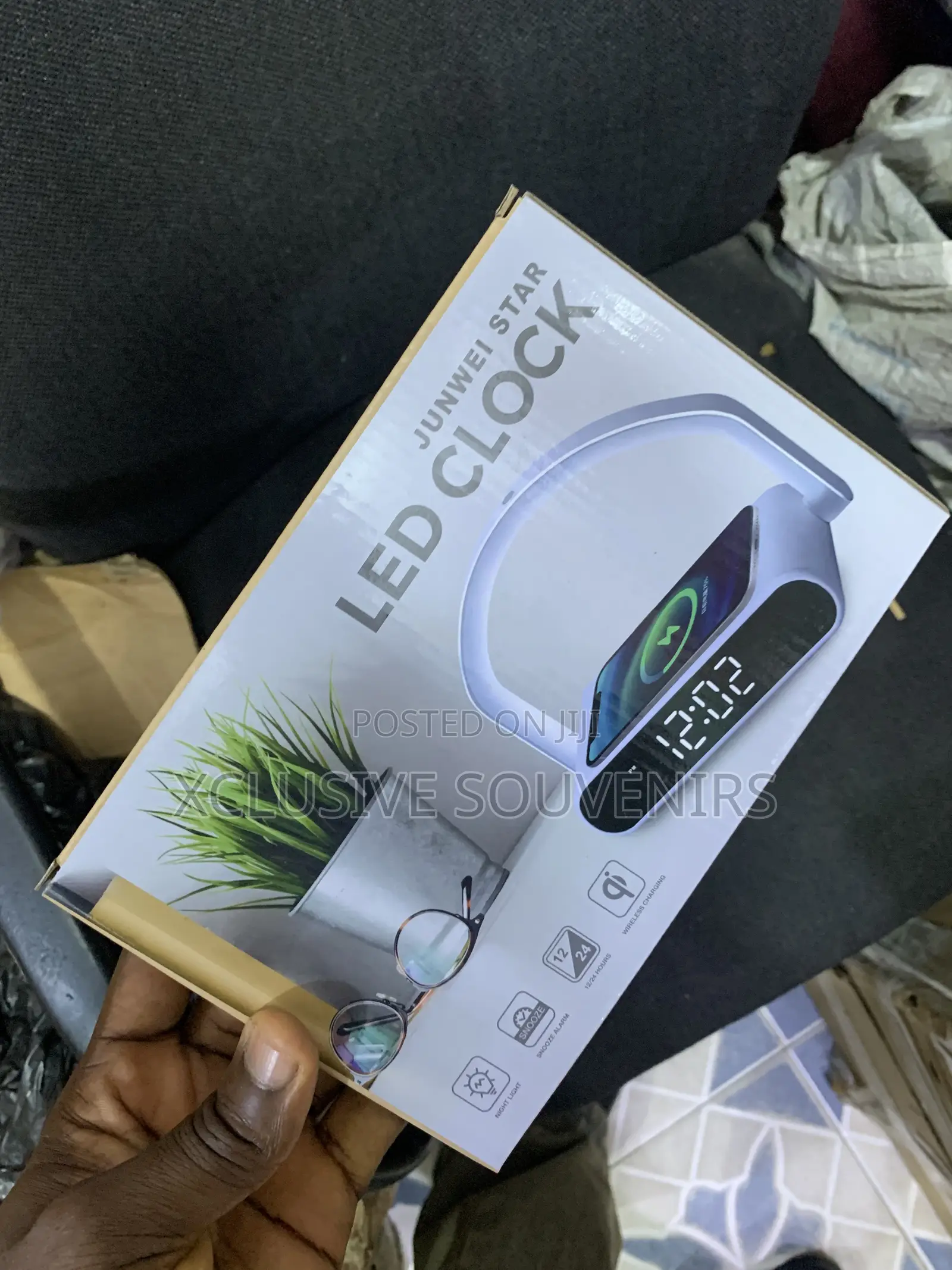 LED Portable Wireless Charging Electronic Clock Time Date Temperature