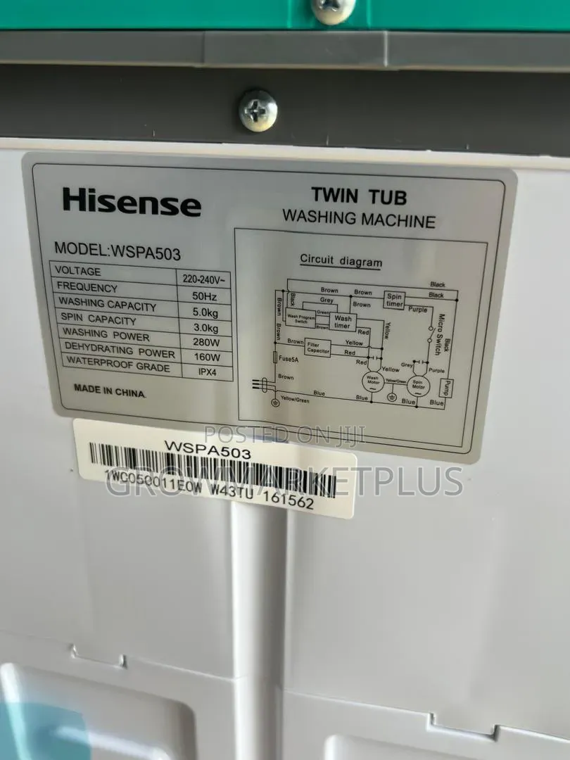 Hisense 5KG TT Washing Machine- WM WSPA 503