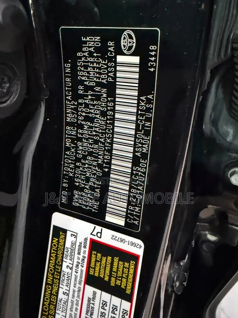 Toyota Camry 2012 Black