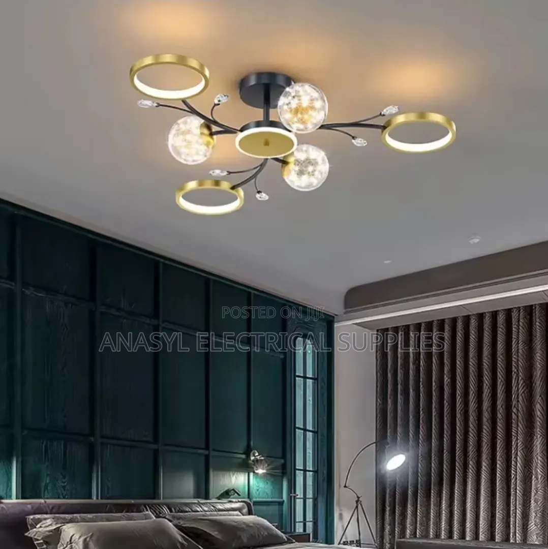 SANDYHA Iron Art Ceiling Chandelier Design LED Lamps for Living Room