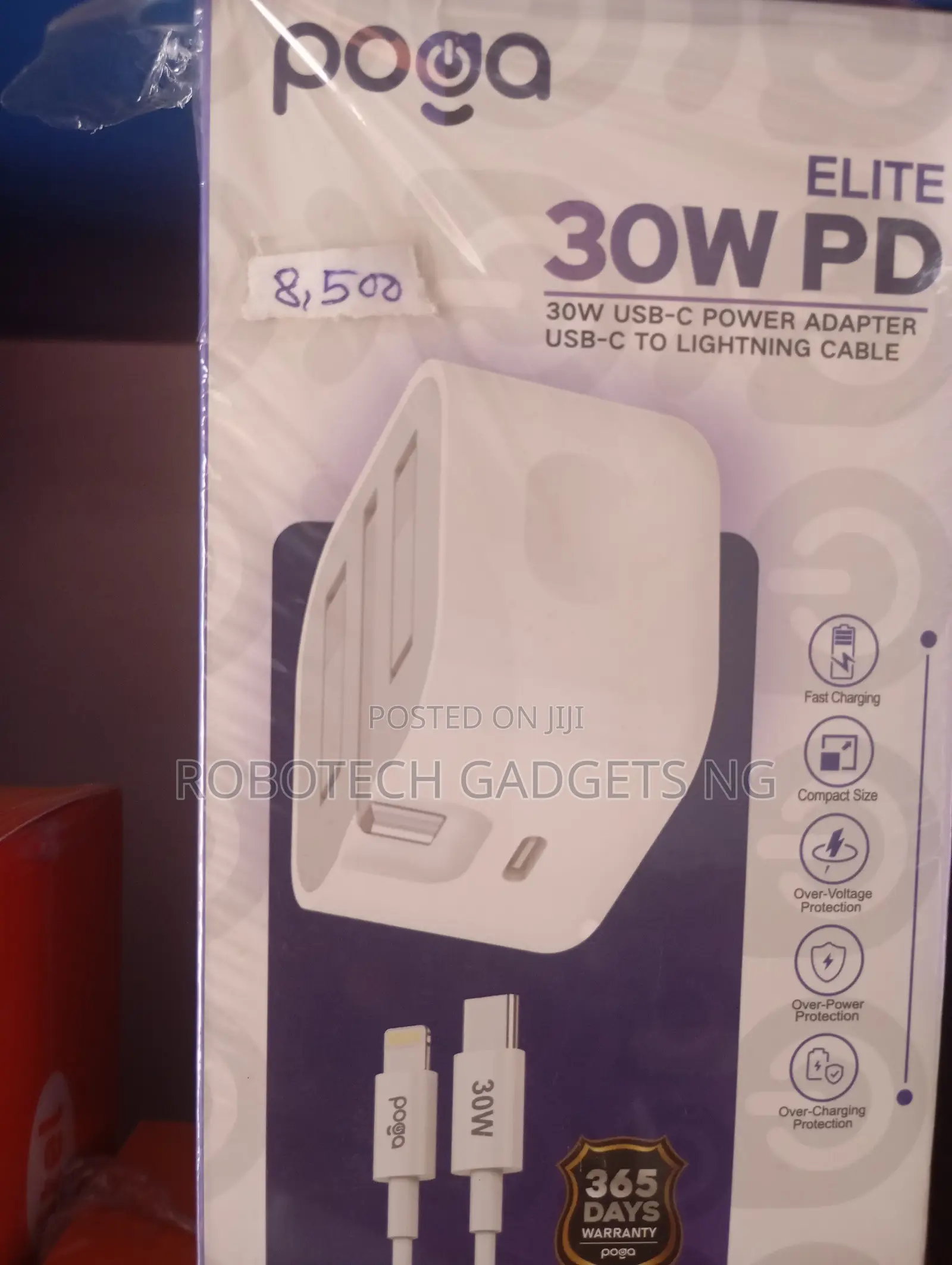 Poga 30W Charger Type-C to Lighting Cable