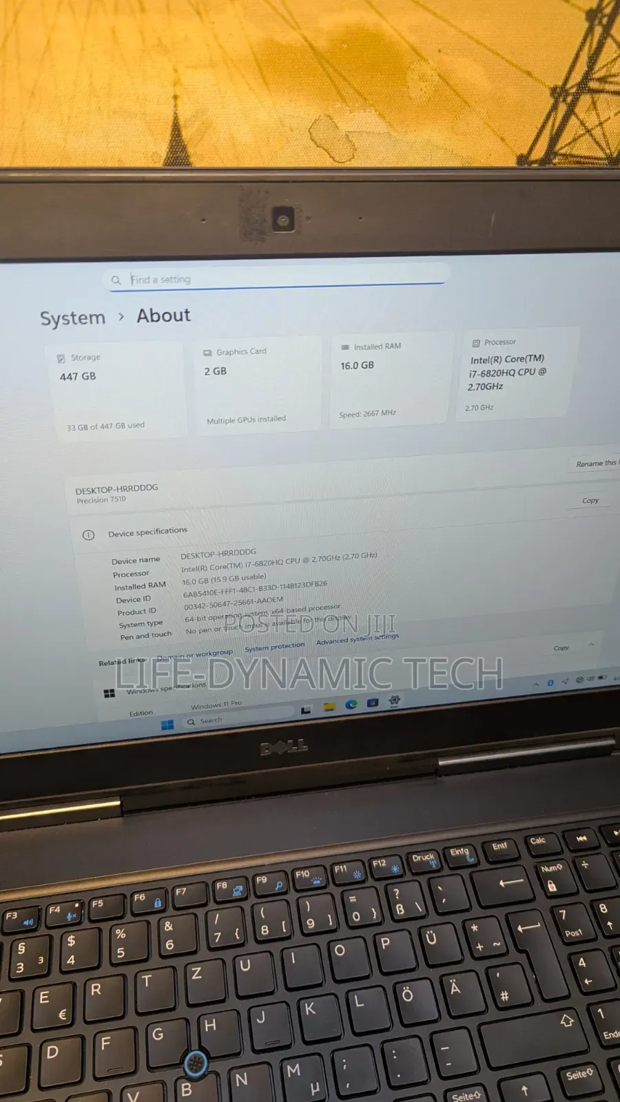 Laptop Dell Precision 7510 16GB Intel Core i7 SSD 512GB