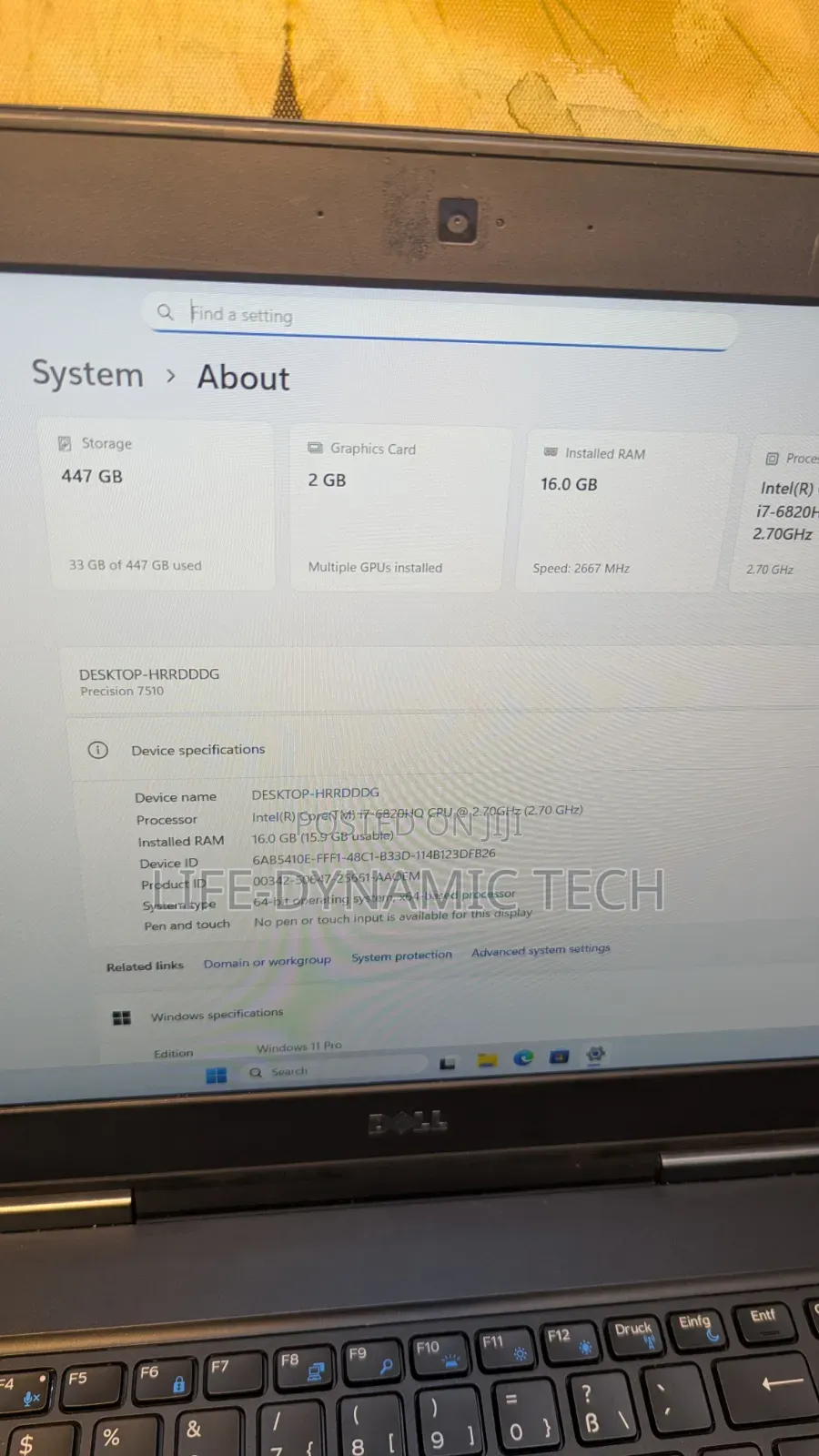 Laptop Dell Precision 7510 16GB Intel Core i7 SSD 512GB