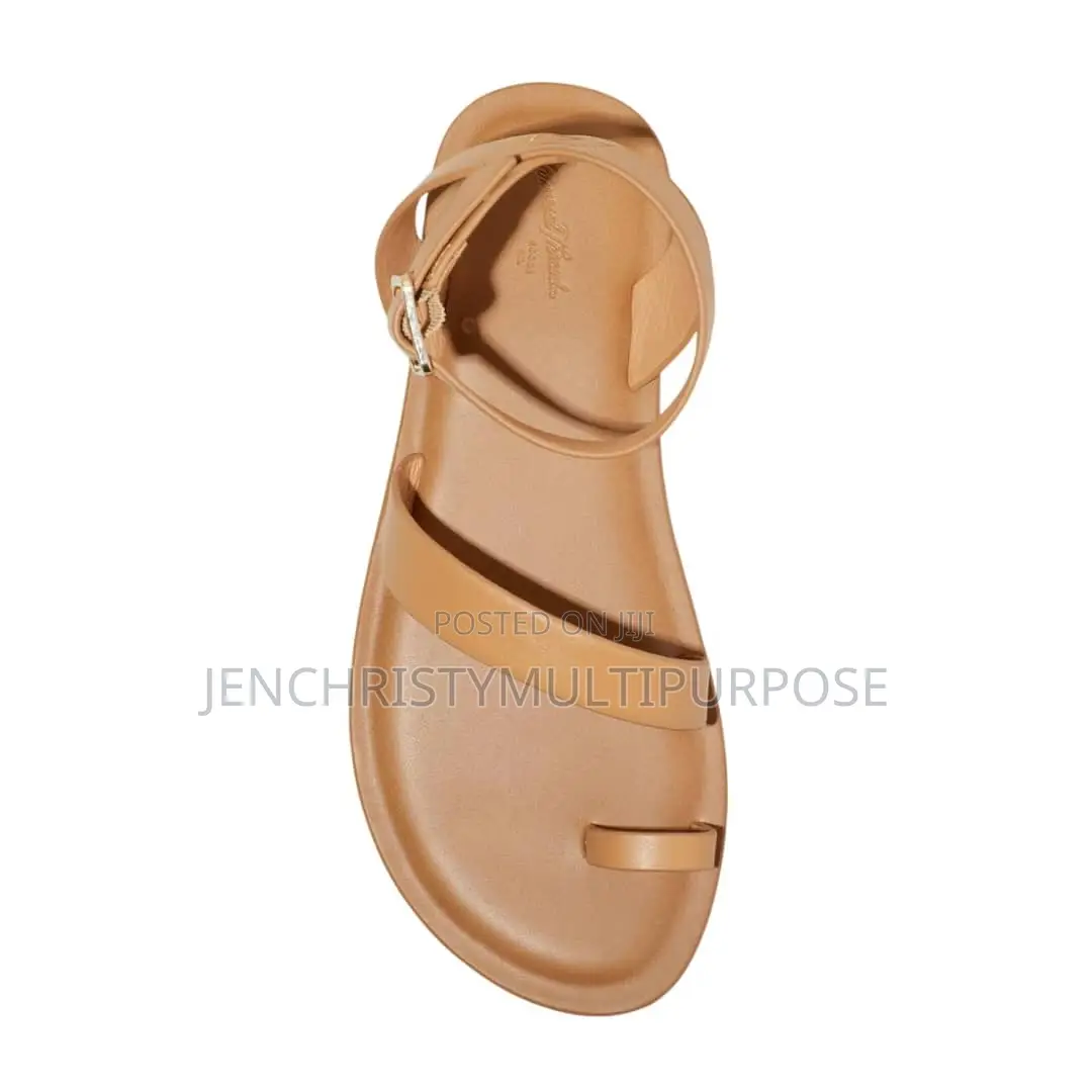 Women's Brown Platform Ankle Strap Sandals