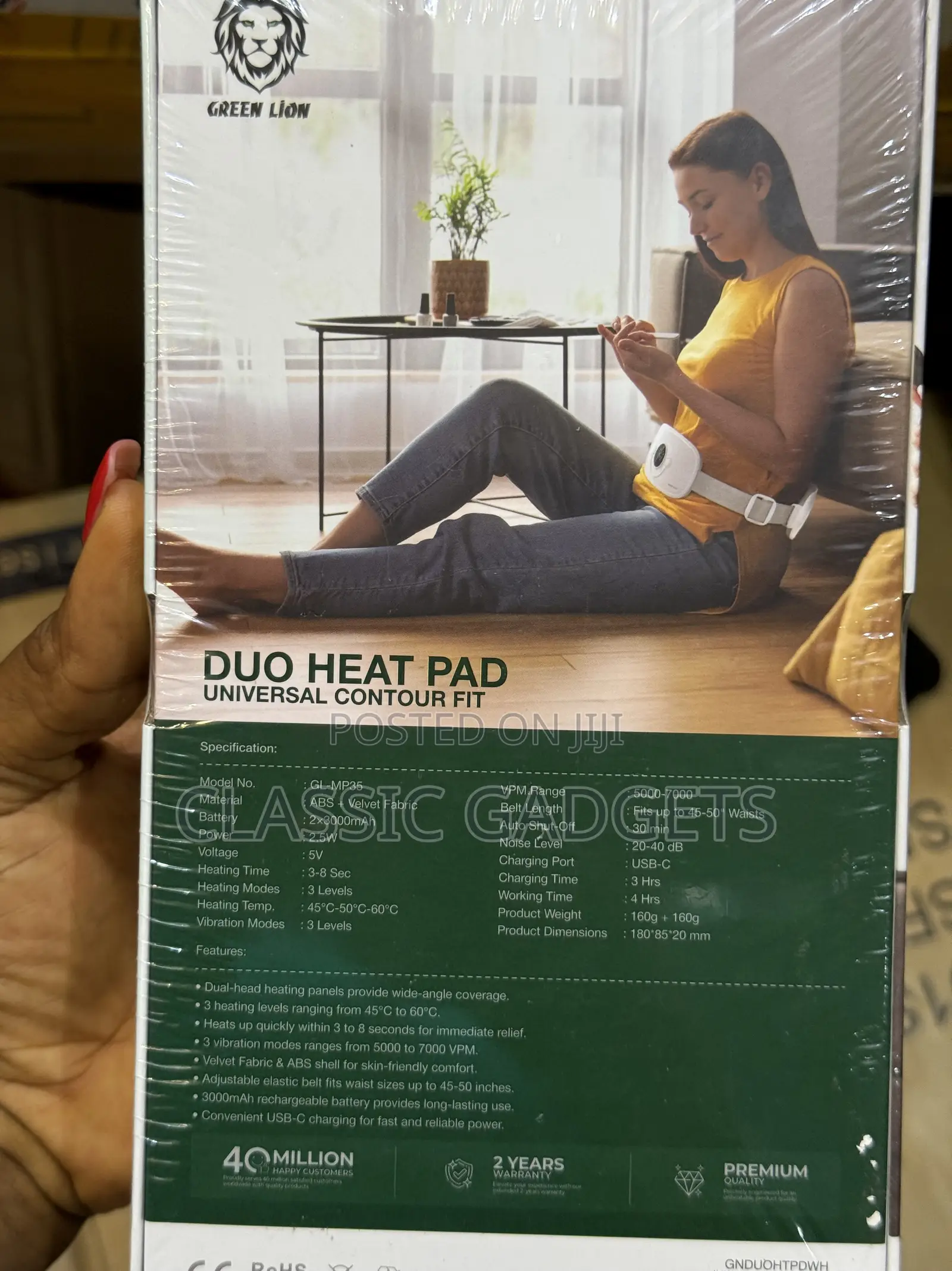 Green Lion Rapid Menstrual Heating Massager for Ladies/Teenagers