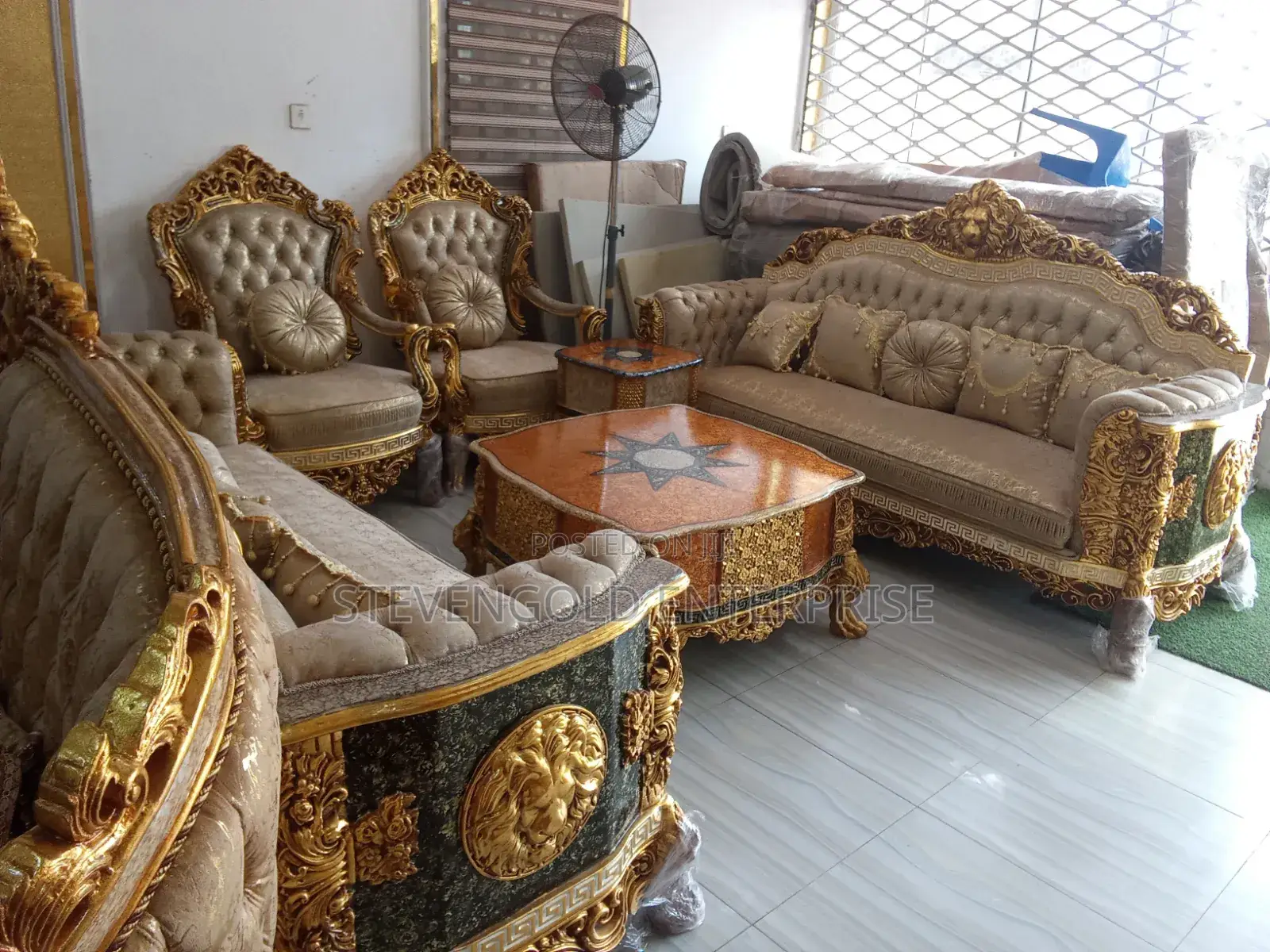 Luxury Royal Sofa Set With Centre Table a Side Stool– Premium Finish