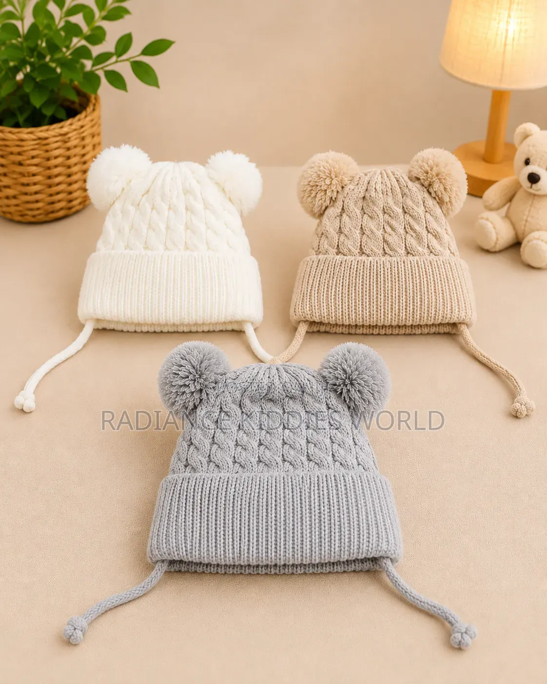 Baby Bear Ear Knitted Baby Caps