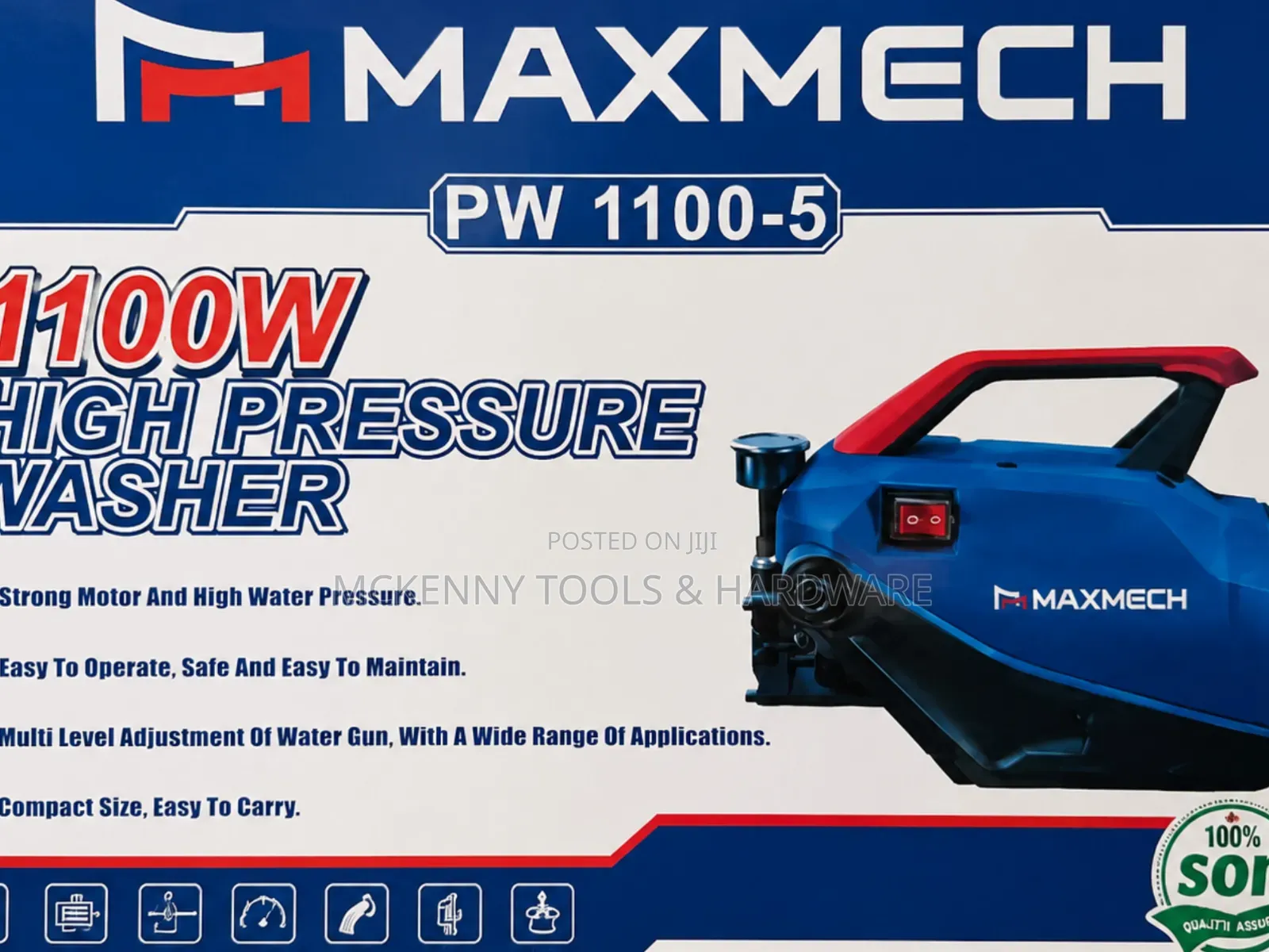 Maxmech 1100W High Pressure Washer (PW 1100-5) – Brand New Car Washer