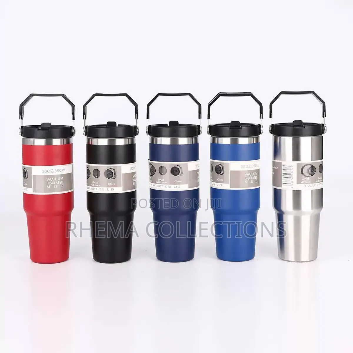 (900ml) Stainless Steel Vacuum Insulated Travel Tumbler With Handle