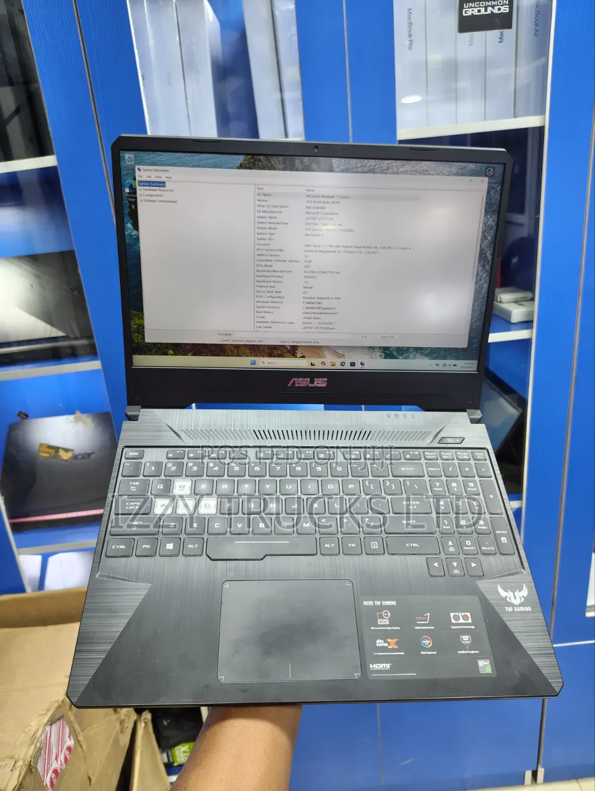 Laptop Asus TUF Gaming F15 16GB AMD Ryzen 7 HDD+SSD 1T