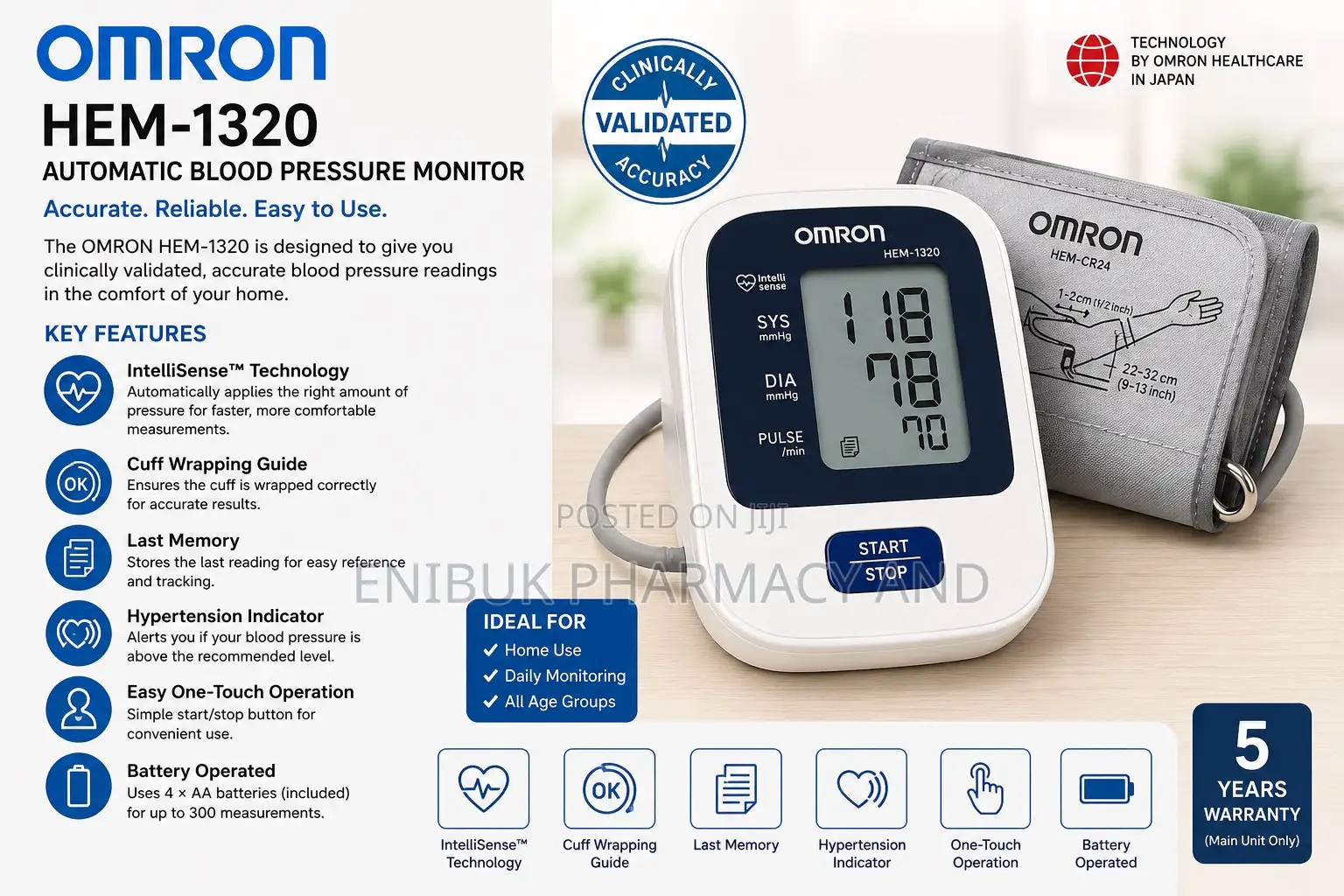 Omron 1320-Blood Pressure Monitor (Professional)