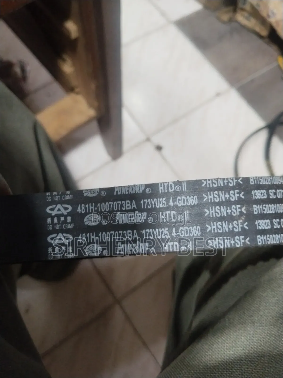 Timing Belt . Cherry 2.0 . Cherry tiggo.citrone C25