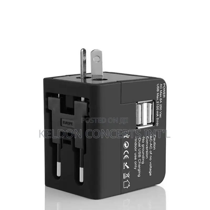 Travel Adapter With 2 USB Port Moq:50pcs