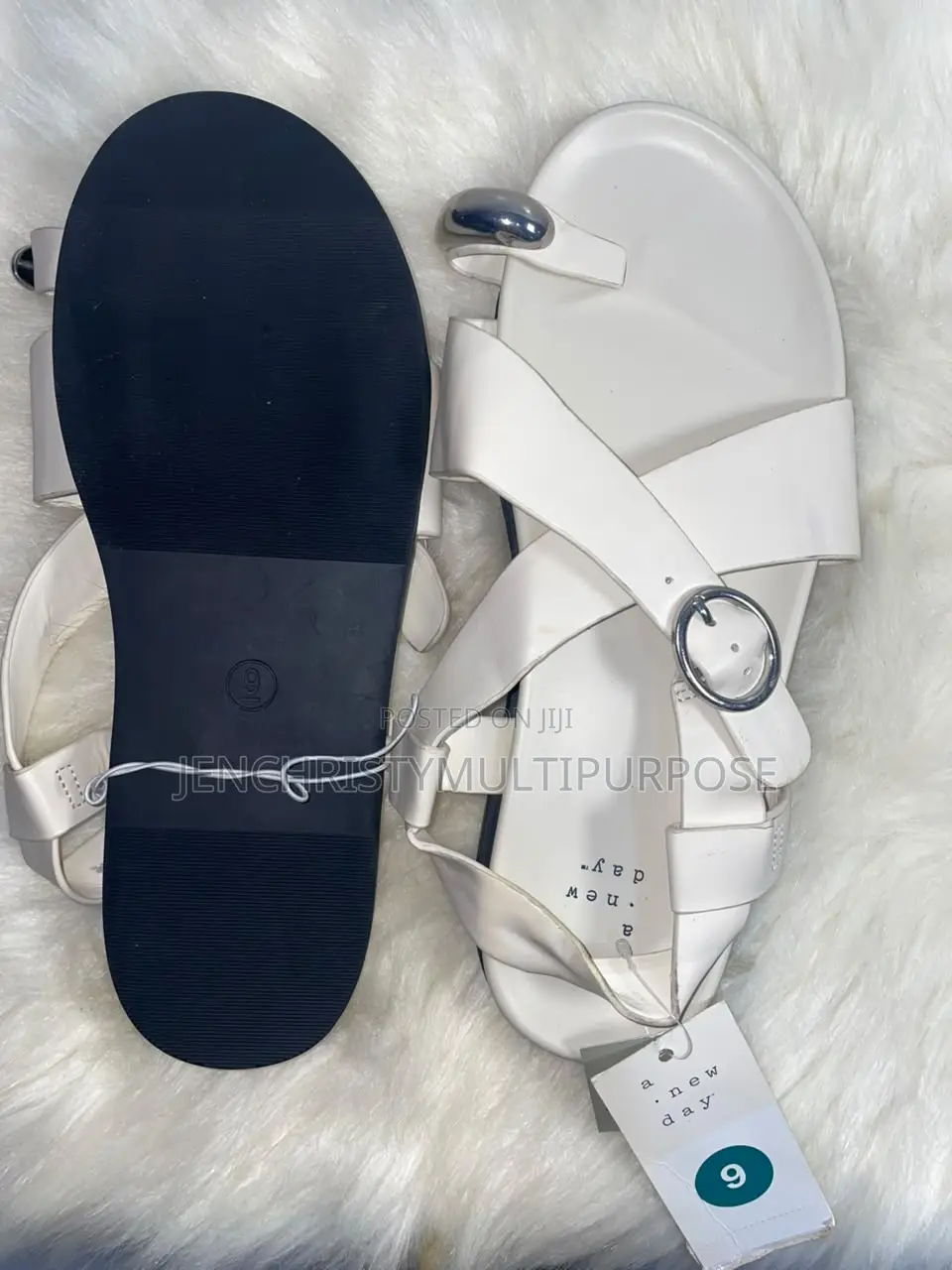 Women's White Criss-Cross Ankle Strap Sandals