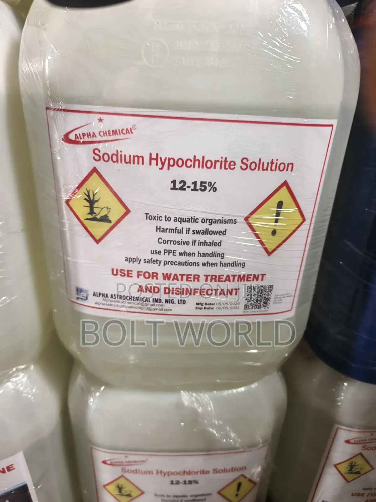 Sodium Hypochlorite Solution 20l