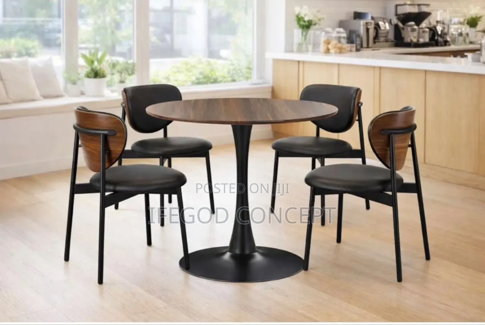 Modern Round Tulip Pedestal Dining Set