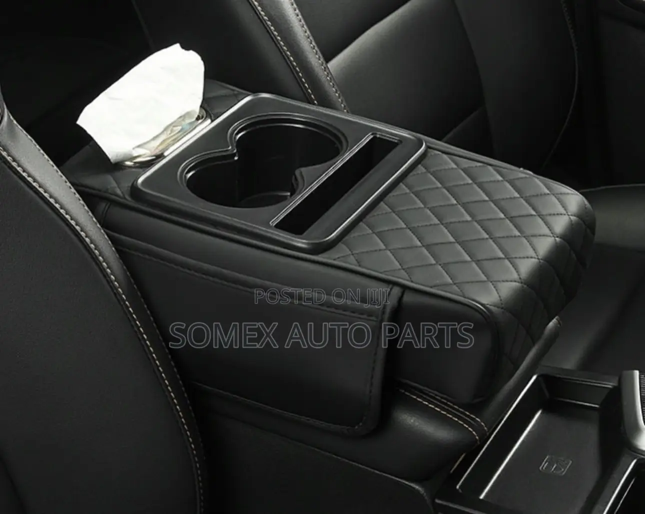 Armrest Cover With Cup Holder and Tissue Box Available