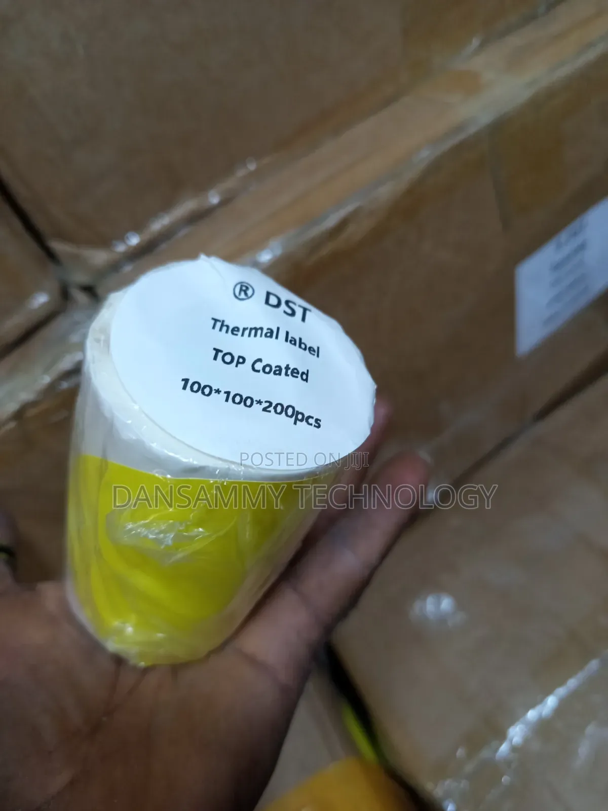 100*100mm Yellow Colour Direct Thermal Round Shape Label