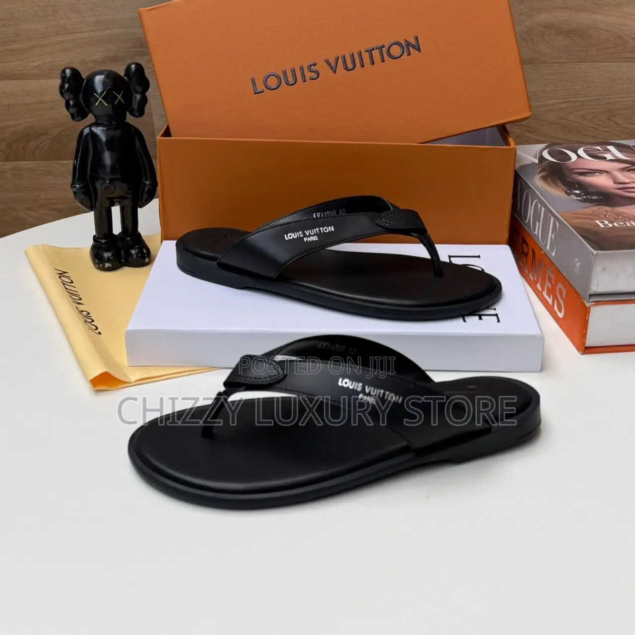 Louis Vuitton Quality Luxury Men Genuine Leather Slippers