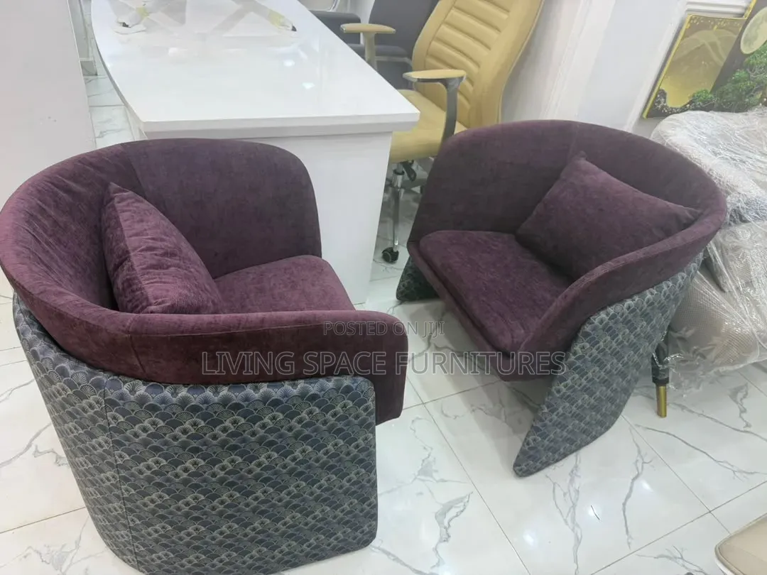 Me and You Fabric Chairs With Throw Pillows