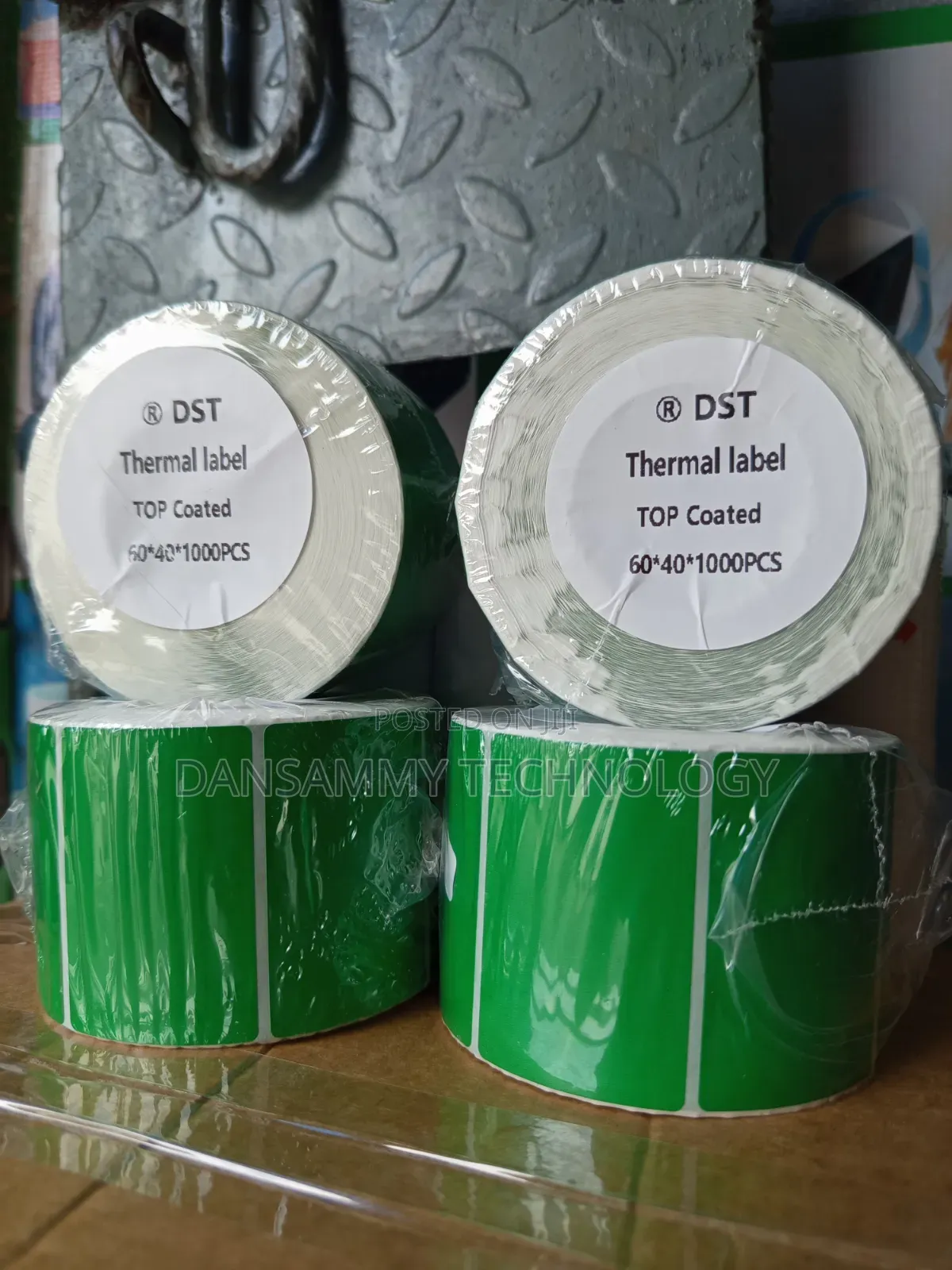 60*40mm Direct Thermal Label Sticker Green Colour