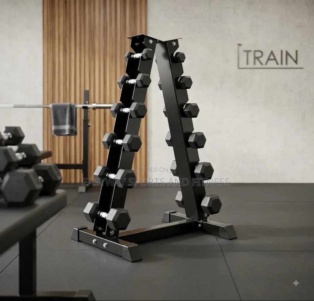 A Shape 6 Layers Commercial Dumbbell Rack
