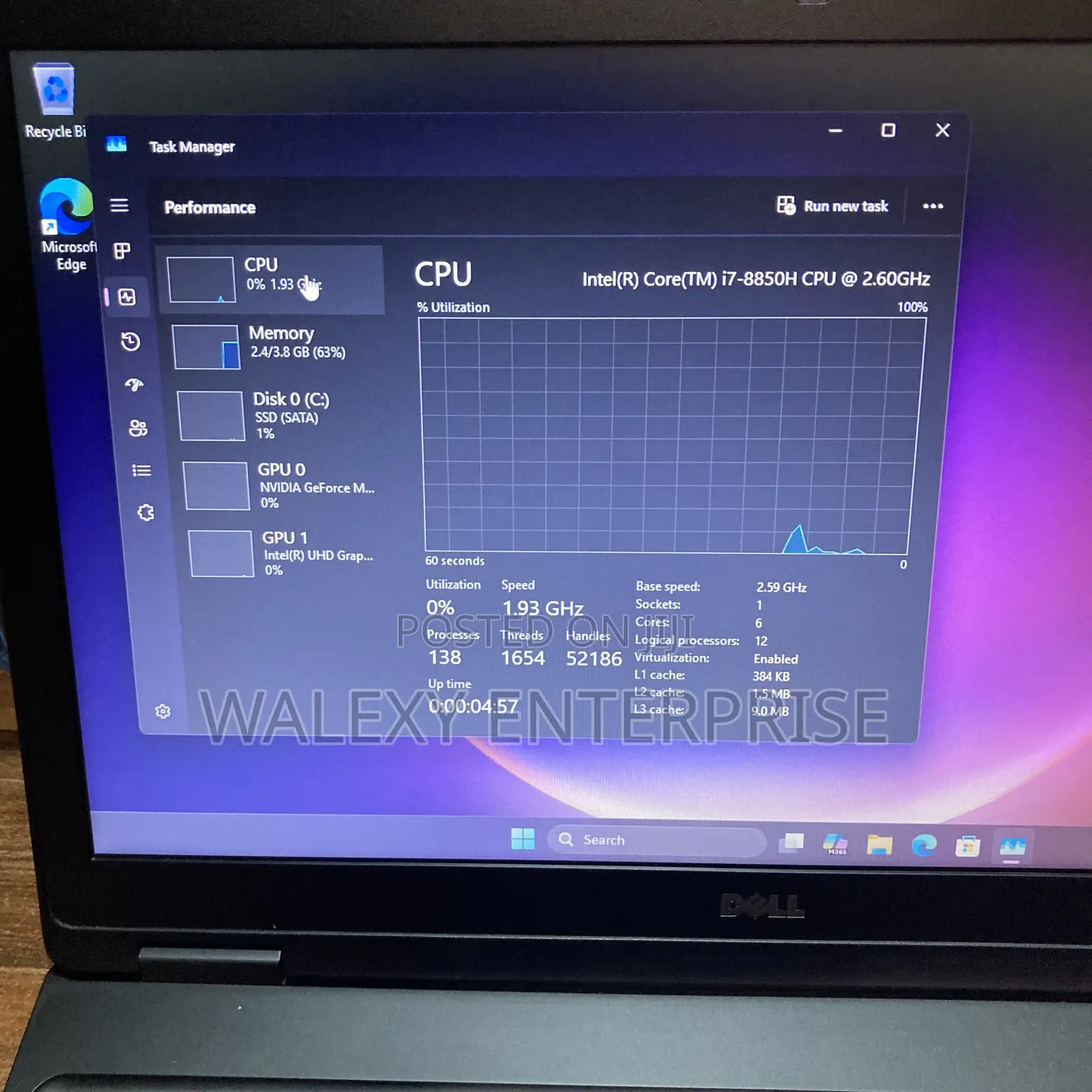 Laptop Dell Latitude 5591 8GB Intel Core i7 SSD 256GB