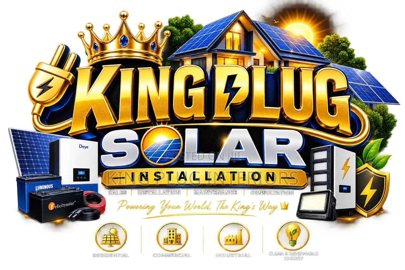 Solar Installation | Inverter | Solar Panels | Battery | King Plug