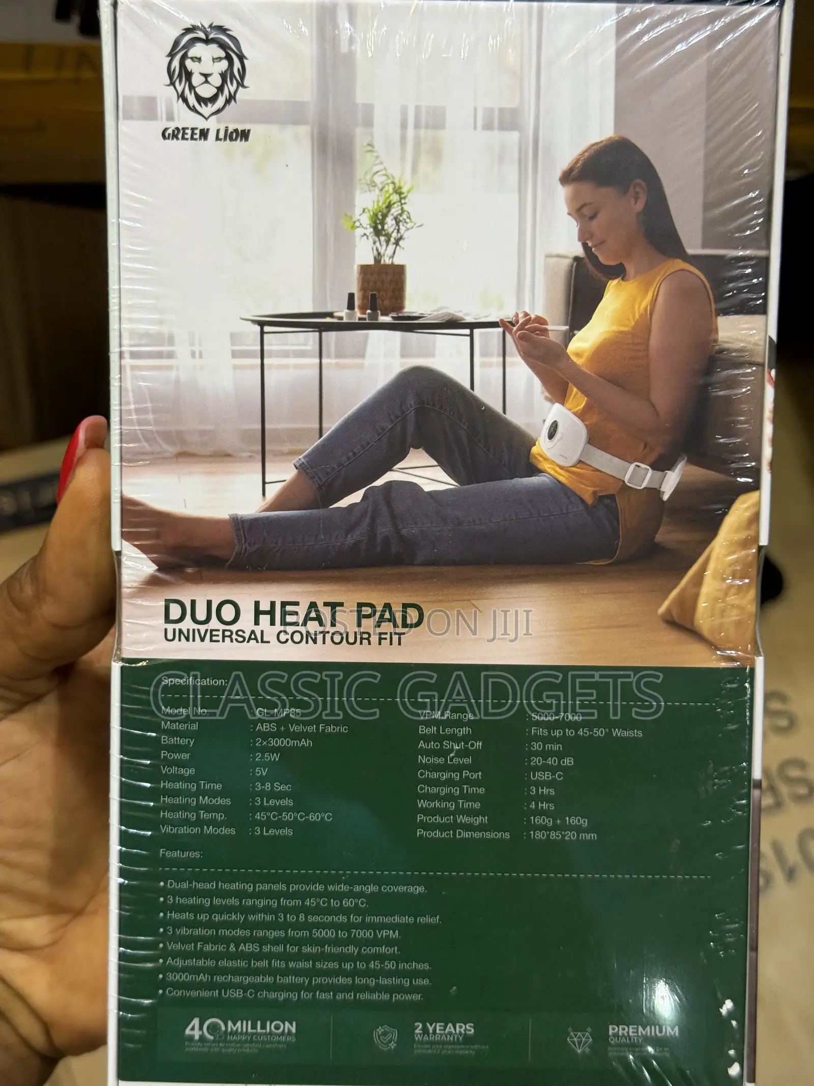 Green Lion Duo Heat Massaging Pad for Ladies