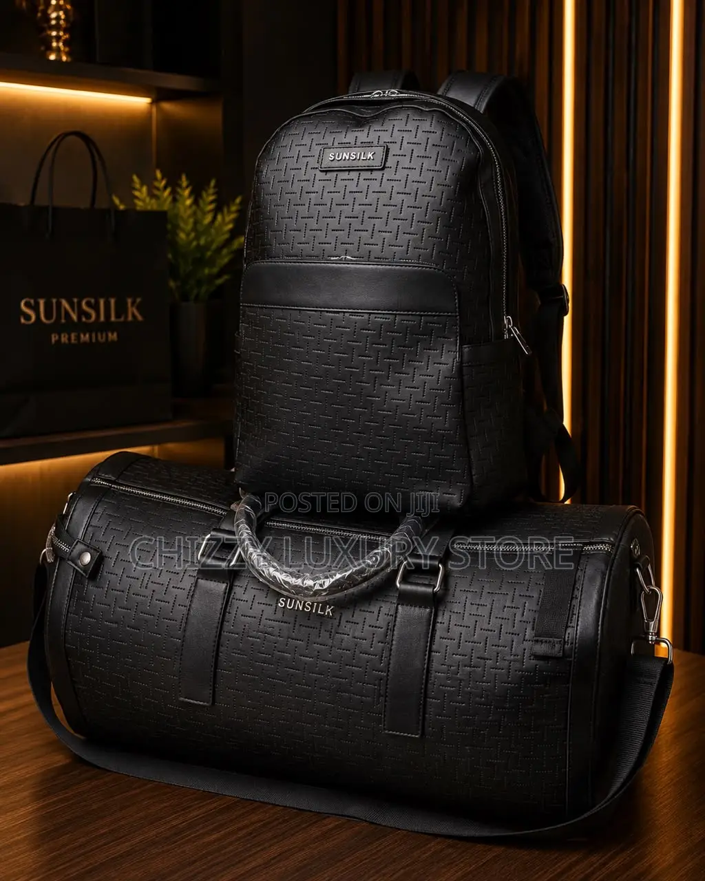 Sunsilk Quality Luxury Genuine Leather Duffle Bag/Backpack