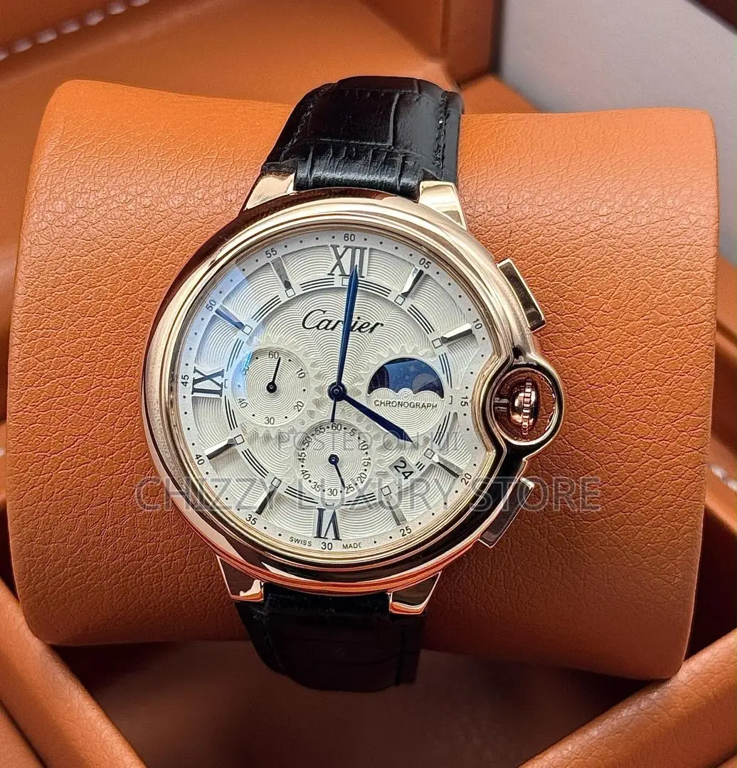Cartier Quality Men Genuine Leather Wristwatch