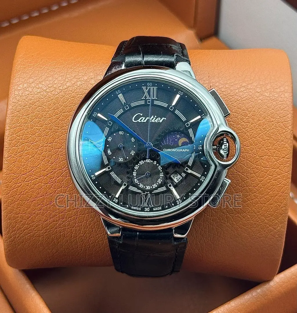 Cartier Quality Men Genuine Leather Wristwatch