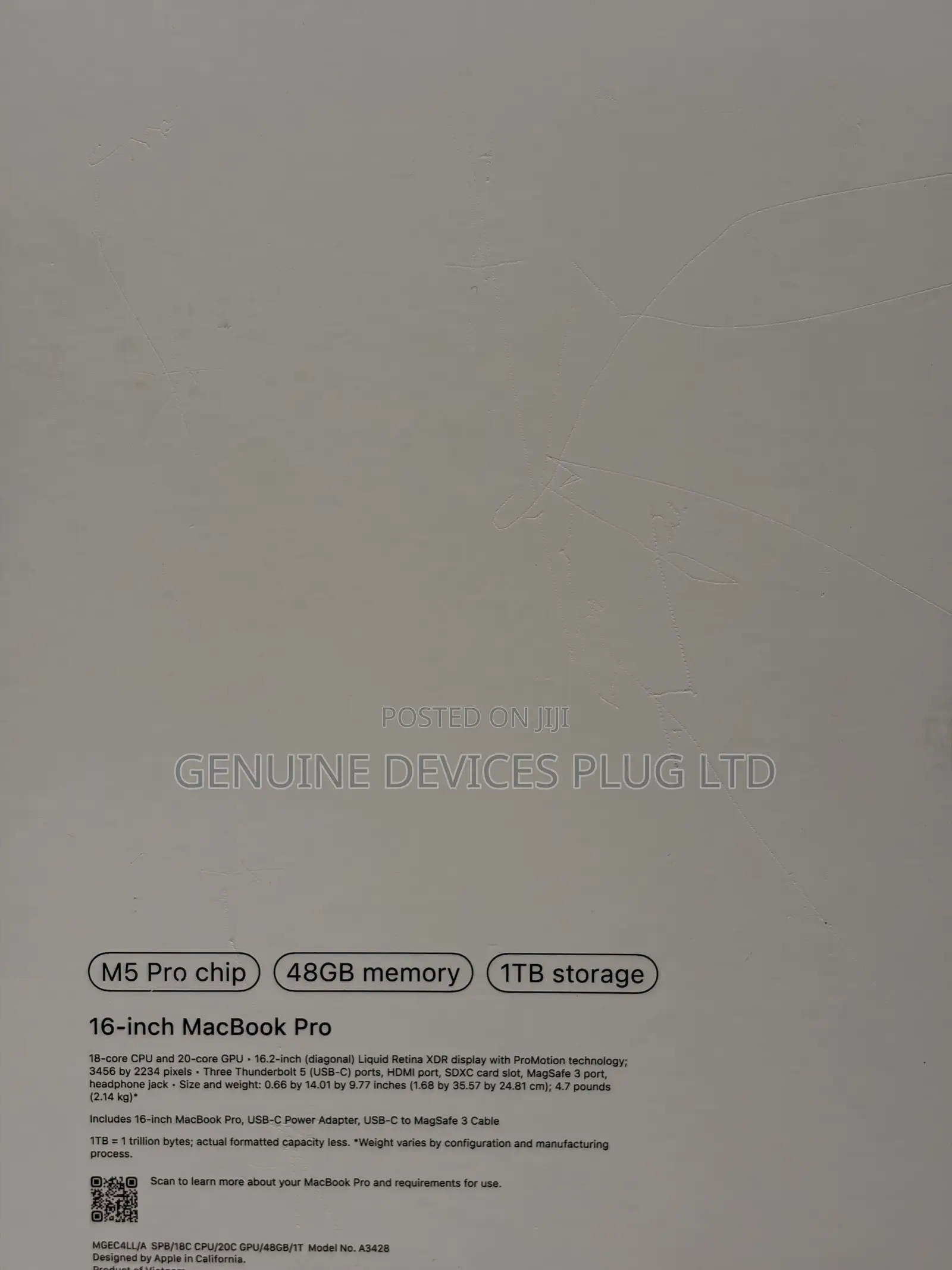 New Laptop Apple MacBook Pro 2026 M5 Pro 48GB Apple M5 Pro SSD 1T